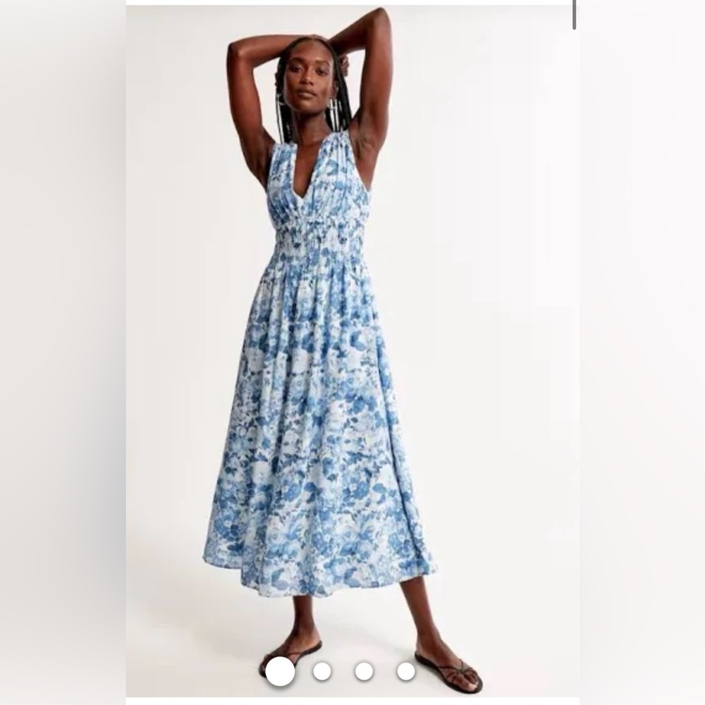 Abercrombie Crinkle Shirred Waist Dress